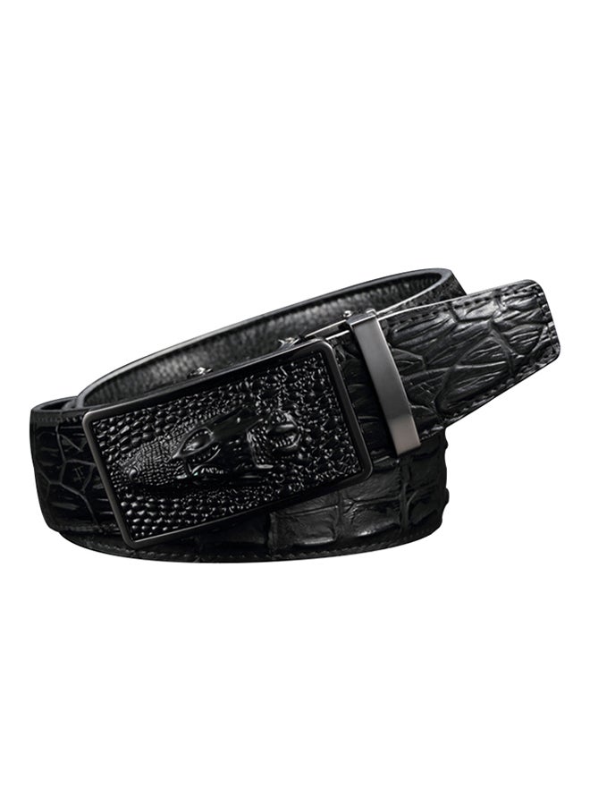 Generic - Crocodile Pattern Automatic Buckle Belt Black - Image 1