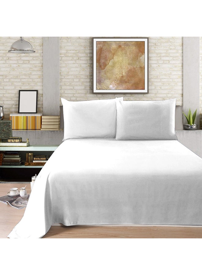 سكالا طقم ملاءة سرير من 3 قطع قطن أبيض