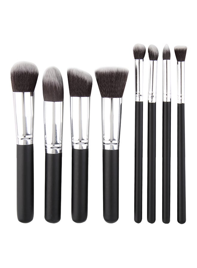 فاندر لايف مجموعة من 8 فرش مكياج أسود/فضي