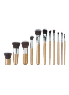 11-Piece Makeup Brush Set Brown/Silver/Black - v1530623657/N15578972A_1