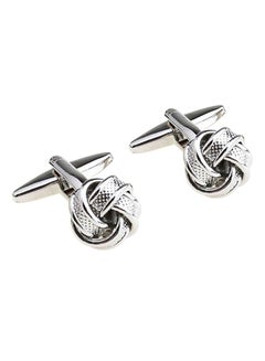 Generic White Gold Knot Silver Plated Spiral Twist Cufflinks  - Image 1