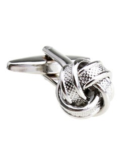 Generic White Gold Knot Silver Plated Spiral Twist Cufflinks  - Image 2
