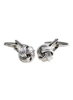 Generic White Gold Knot Silver Plated Spiral Twist Cufflinks  - Image 3