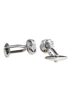 Generic White Gold Knot Silver Plated Spiral Twist Cufflinks  - Image 4