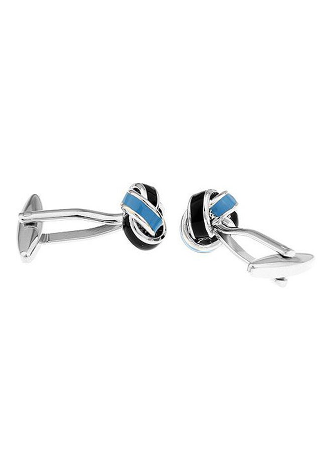 Generic - White Gold French Wedding Twist Cufflinks - Image 1