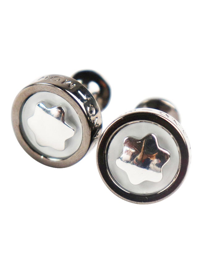 Generic - White Gold Classic Plum Simple French Cufflinks - Image 1