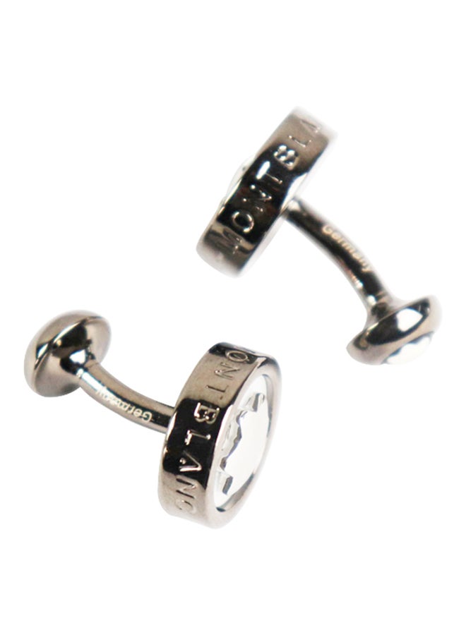 Generic - White Gold Classic Plum Simple French Cufflinks - Image 1