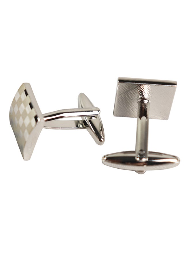 Generic - White Gold Classic Geometric Patterns Cufflinks Cufflinks - Image 1