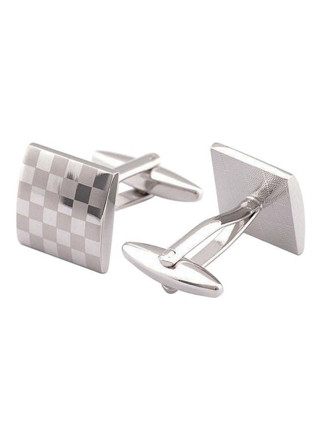 Generic - White Gold Classic Geometric Patterns Cufflinks Cufflinks - Image 1