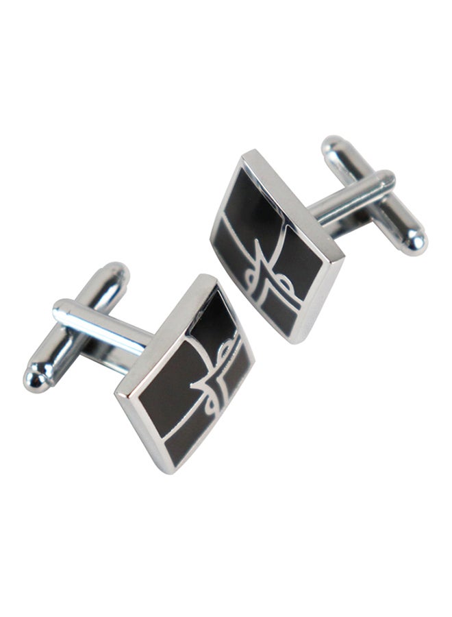 Generic - White Gold Metal Copper Enamel Cufflinks - Image 1