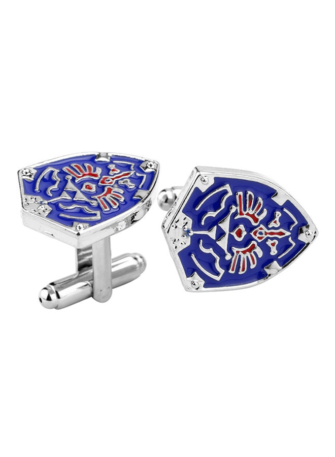 Generic - White Gold Legend of Zelda Triforce Shield Cufflinks - Image 1