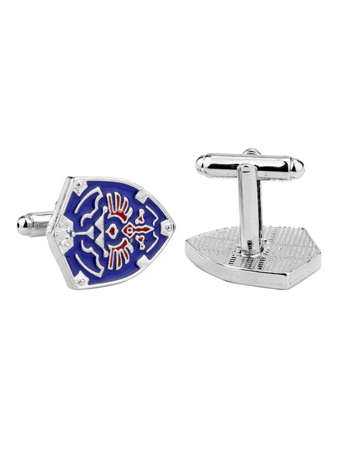 Generic - White Gold Legend of Zelda Triforce Shield Cufflinks - Image 1