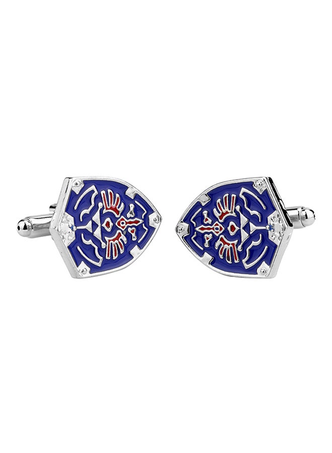 Generic - White Gold Legend of Zelda Triforce Shield Cufflinks - Image 1