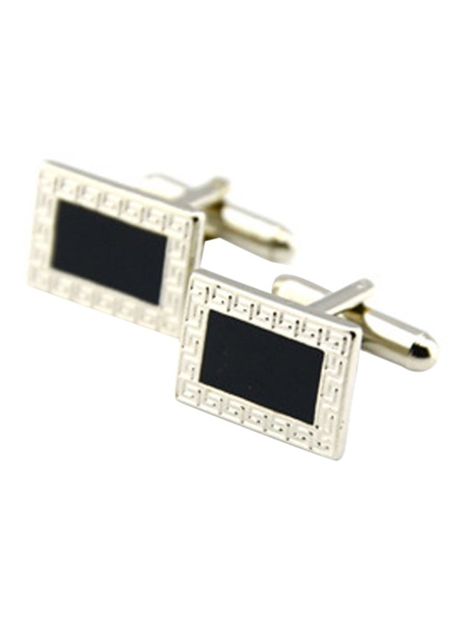 Generic - White Gold Retro Oval Pattern Shirt Cufflinks - Image 1