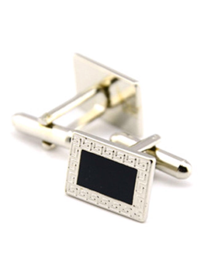 Generic - White Gold Retro Oval Pattern Shirt Cufflinks - Image 1
