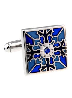 White Gold Retro Print Vintage Shirt Cufflinks