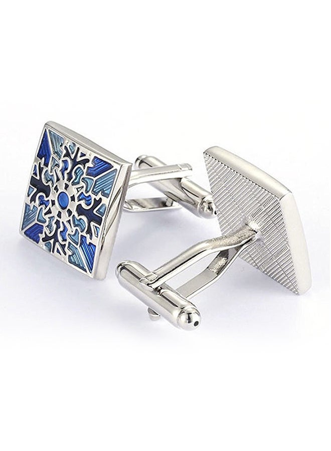 Generic - White Gold Retro Print Vintage Shirt Cufflinks - Image 1