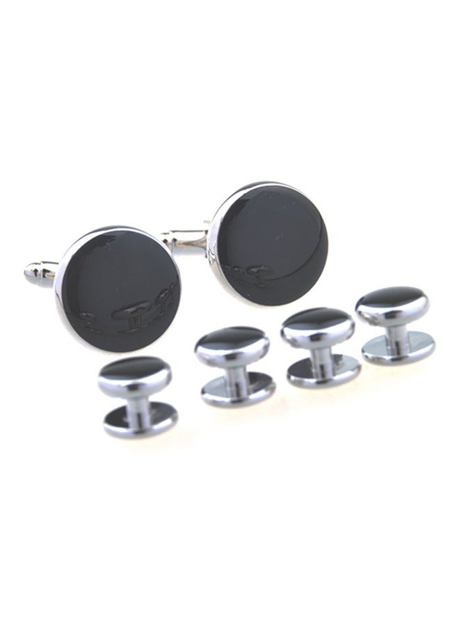 Generic - Stainless Steel Luxurious Tuxedo Shirts Cufflinks And Dress Shirt Studs Set - Image 1