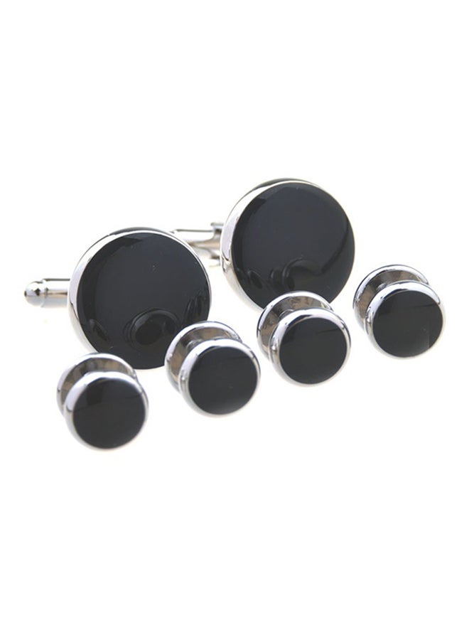 Generic - Stainless Steel Luxurious Tuxedo Shirts Cufflinks And Dress Shirt Studs Set - Image 1