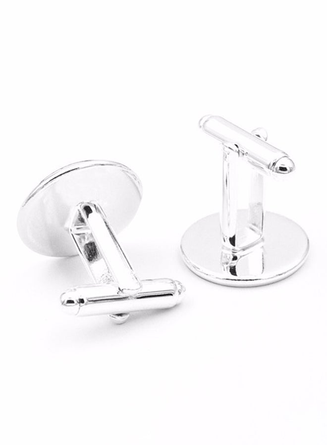 White Gold Initial Alphabet Letter Cufflinks - Image 3