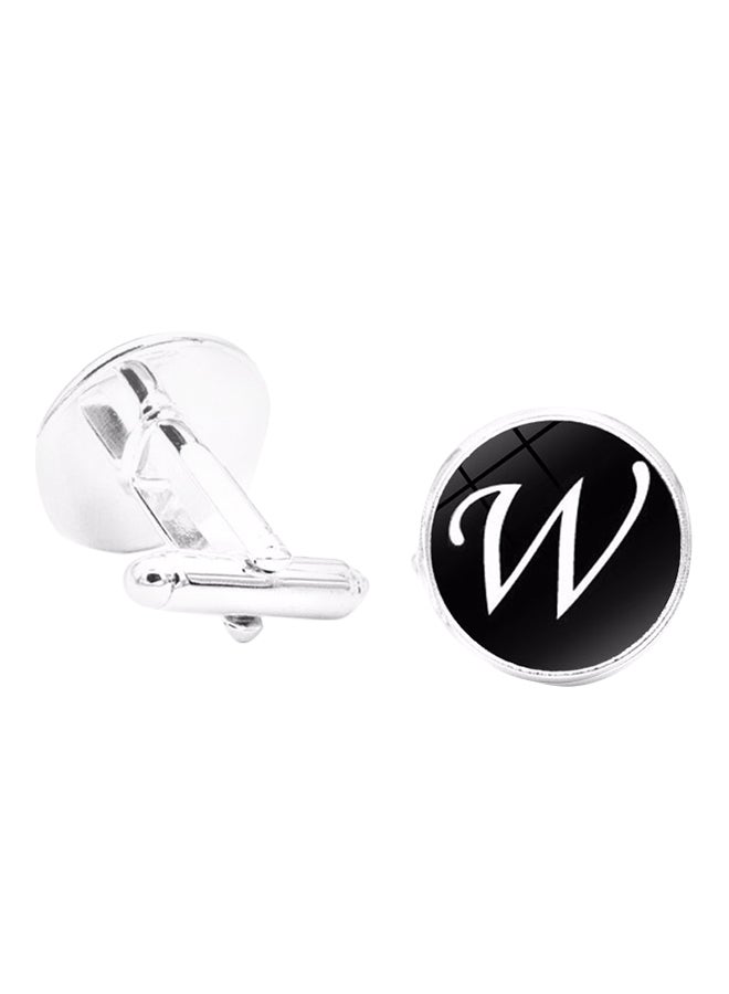 Generic - White Gold Initial Alphabet Letter Cufflinks - Image 1