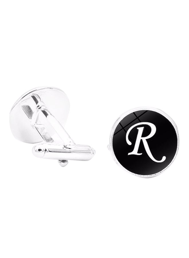 Generic - White Gold Initial Alphabet Letter Cufflinks - Image 1