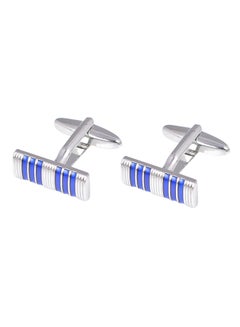 White Gold Rectangle Stripes Shirt Cufflinks