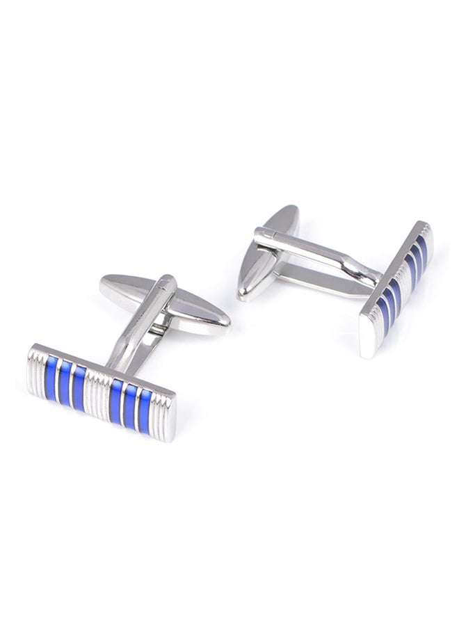 Generic - White Gold Rectangle Stripes Shirt Cufflinks - Image 1