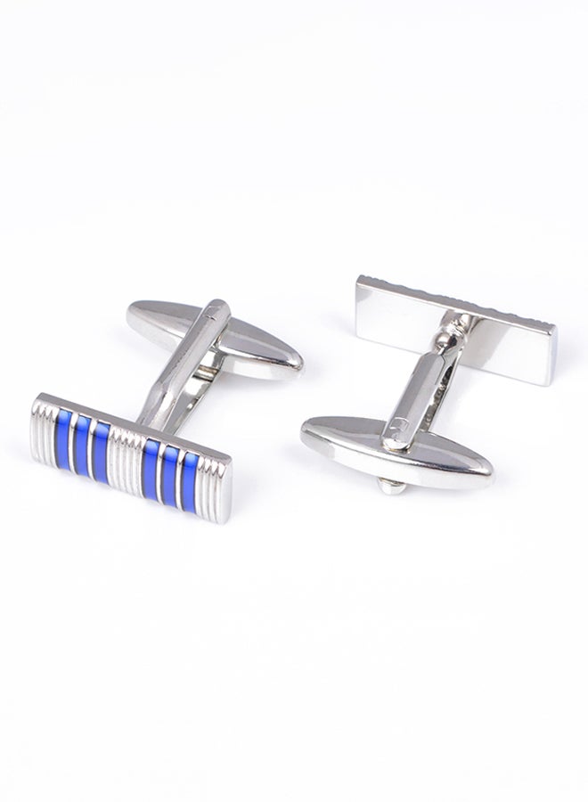 Generic - White Gold Rectangle Stripes Shirt Cufflinks - Image 1