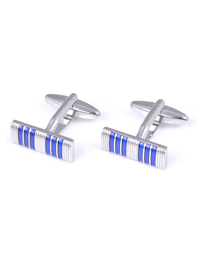 Generic - White Gold Rectangle Stripes Shirt Cufflinks - Image 1