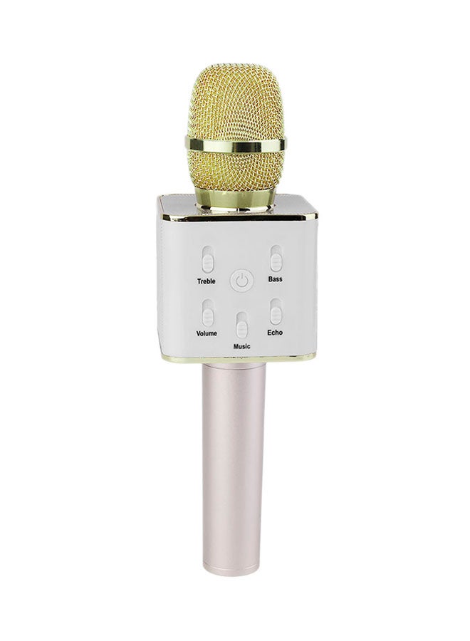 Q7 Handheld Mini Karaoke Wireless Bluetooth Microphone 93478 White/Gold