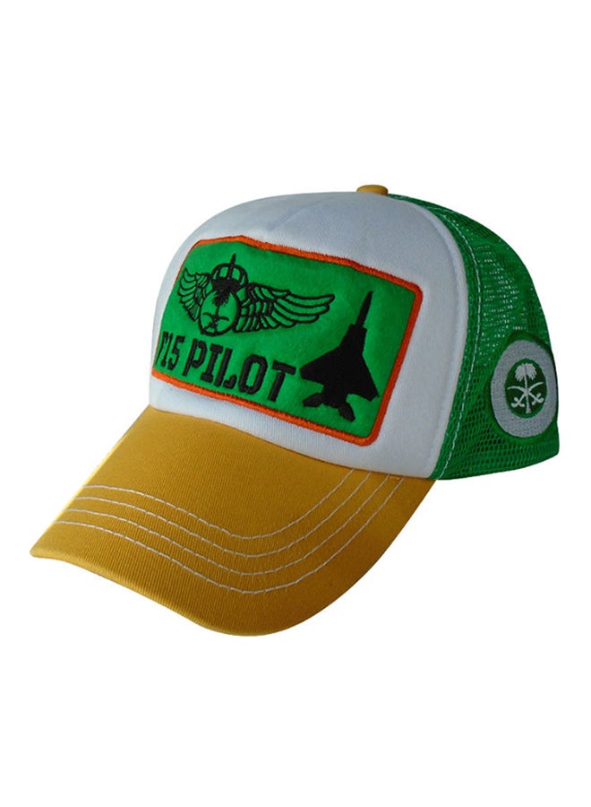 Fighter Gifts Pilot Mesh Head Cap Green/Yellow/White - Image 1