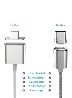 dodocool Detachable Magnetic USB-C Charge & Sync Cable With LED Indicator Silver  - Image 2