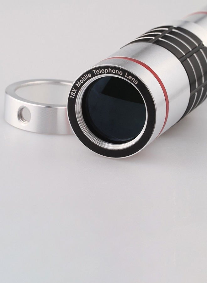 docooler - Universal 18x Zoom Phone Telephoto Camera Lens with Mini Tripod Silver/Black - Image 1