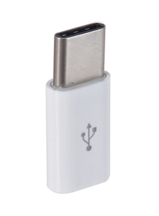 docooler - Micro USB To Type-C Data Sync Charging Adapter White - Image 1