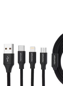 Tomtop 3-In-1 Lightning Multi Charger Cable Black  - Image 2