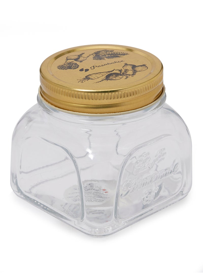 باساباتشي مرطبان تخزين زجاجي شفاف/ ذهبي 6.5x6.5x6.5سم - Image 2