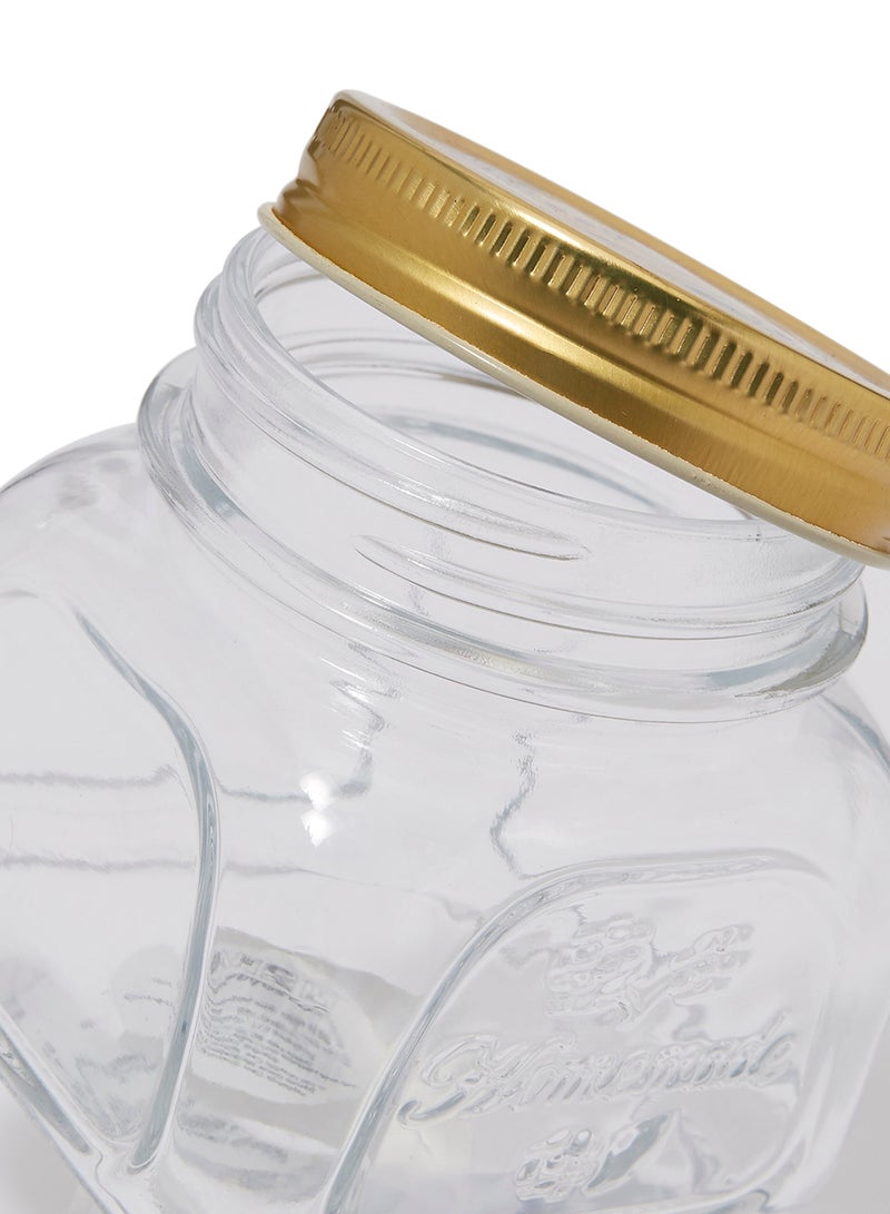 باساباتشي مرطبان تخزين زجاجي شفاف/ ذهبي 6.5x6.5x6.5سم - Image 3