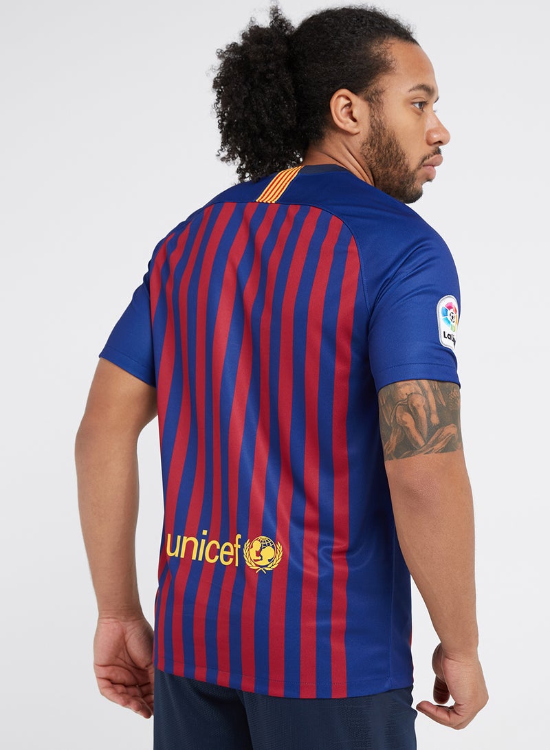 نايكي تيشيرت فريق نادي برشلونة لكرة القدم لموسم 2018-2019 أزرق ملكي داكن/ذهبي عالمي - Image 3
