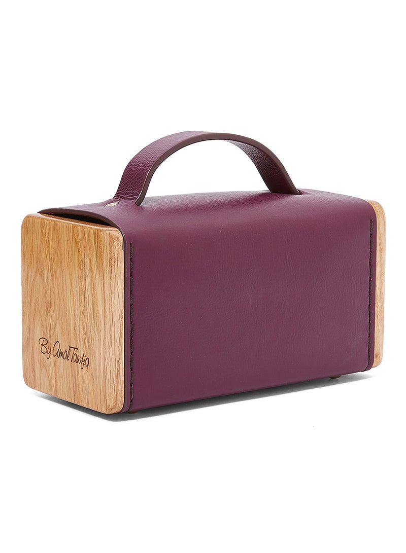 Push And Lock Closure Box Bag Purple