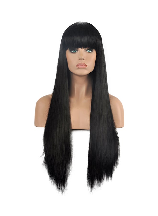 Generic Long Straight Party Hair Wig Black 300grams - Image 1