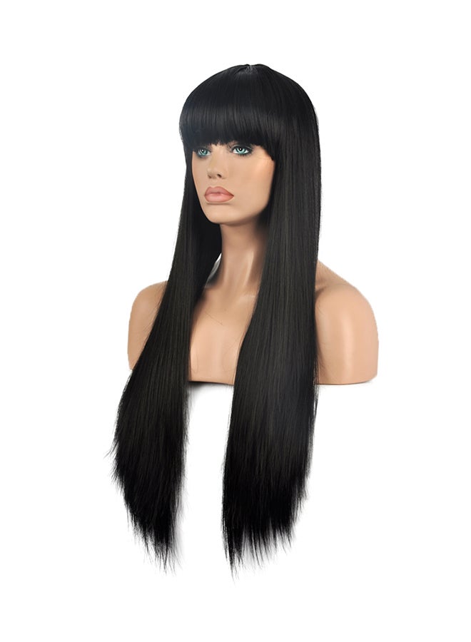 Generic Long Straight Party Hair Wig Black 300grams - Image 2