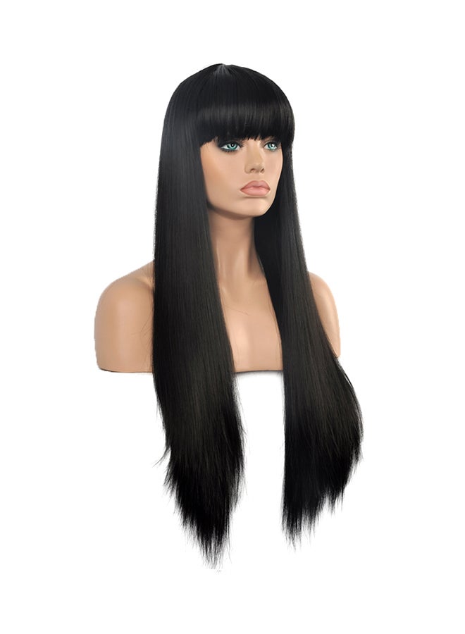 Generic Long Straight Party Hair Wig Black 300grams - Image 3