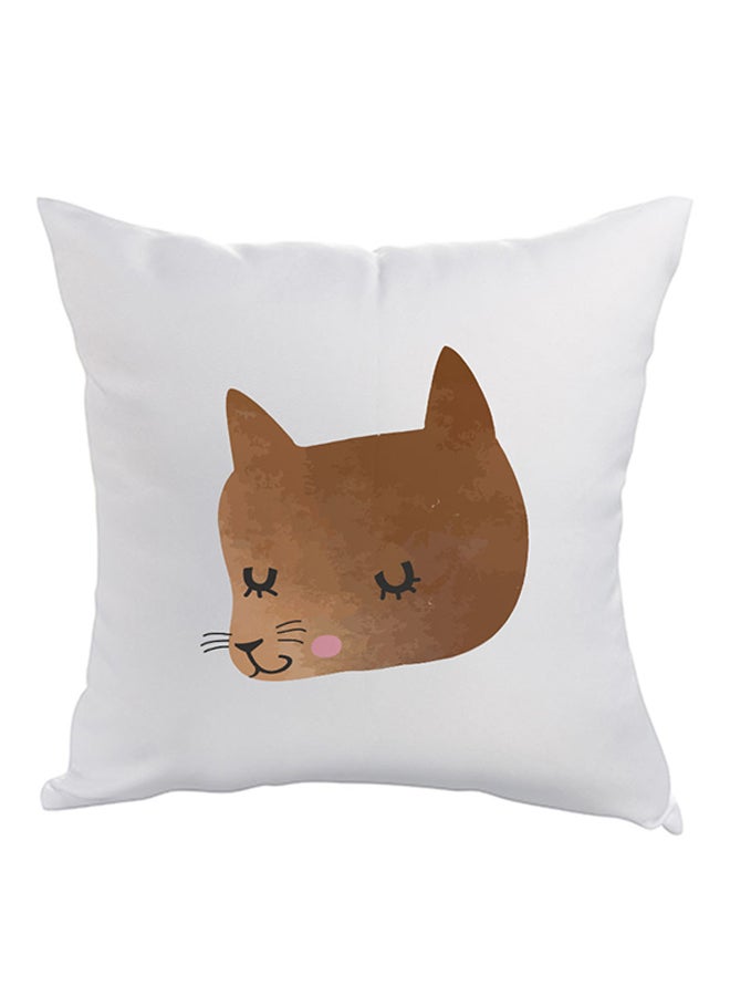 ديكالاك وسادة مطبوع عليها رسمة قطة أبيض/أسود/بني 40x40سم
