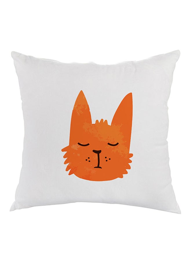 ديكالاك وسادة مطبوع عليها رسمة قطة الأبيض/ البرتقالي/ الأسود 40x40سم