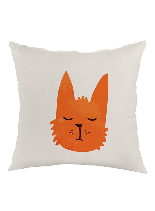 Decalac Cat Printed Pillow White/Orange/Black 40x40cm