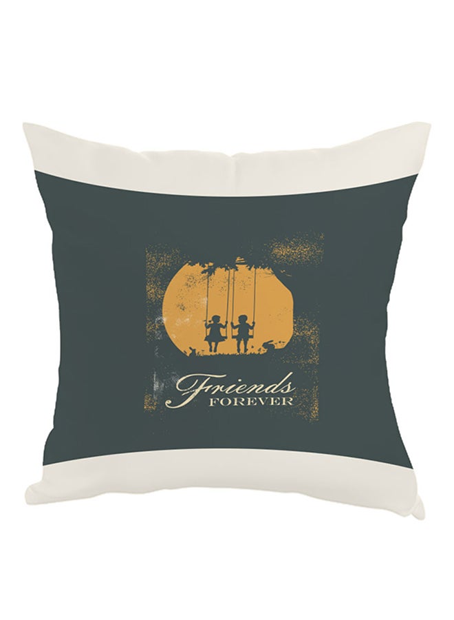 وسادة مطبوع عليها فريندز فورإيفر رمادي / أبيض / أصفر 40x40سم