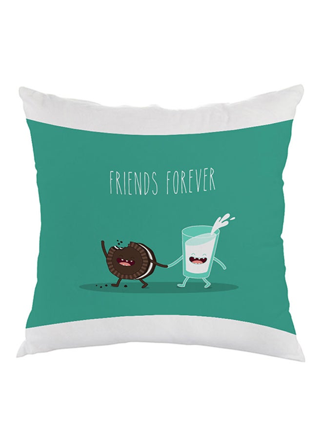 ديكالاك وسادة مطبوع عليها فريندز فورإيفر بني/أبيض/أخضر 40x40سم