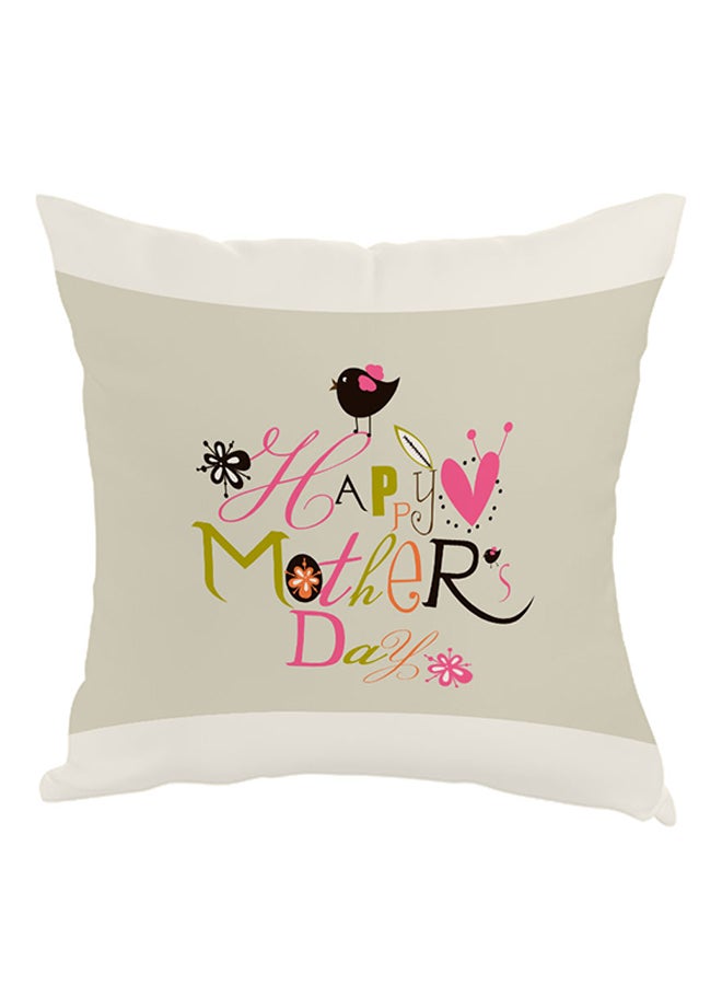 Decalac Happy Mother's Day Printed Pillow Grey/White/Green 40x40cm