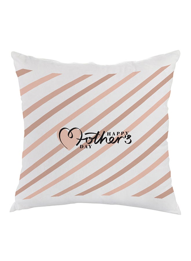 Happy Mother's Day Printed Pillow White/Beige/Black 40x40cm
